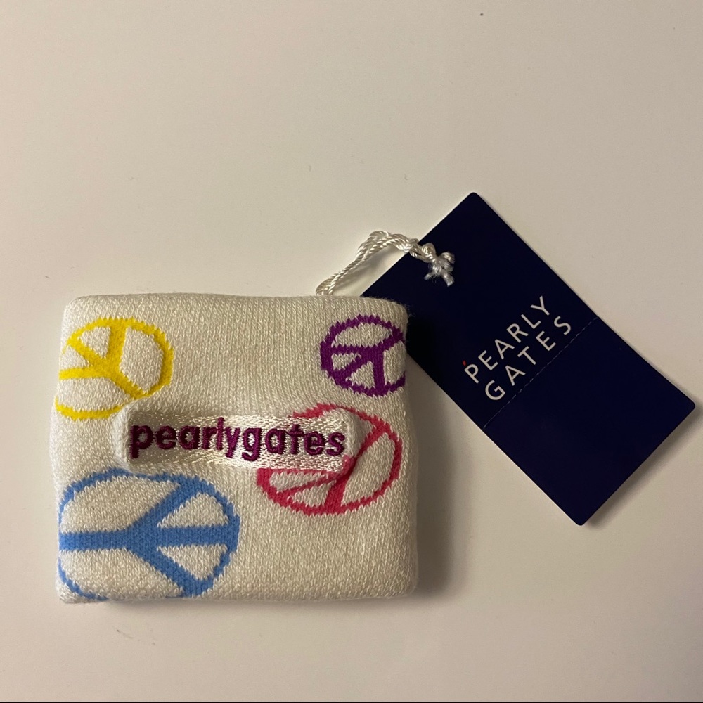 NWT Pearly Gates wrist band rainbow peace signs